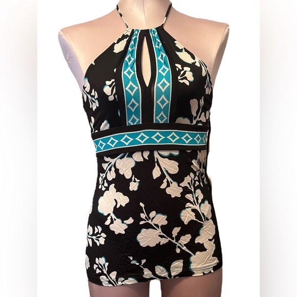 WOMAN’S halter top tank top keyhole neck tie back low back - Size XS - Picture 1 of 11